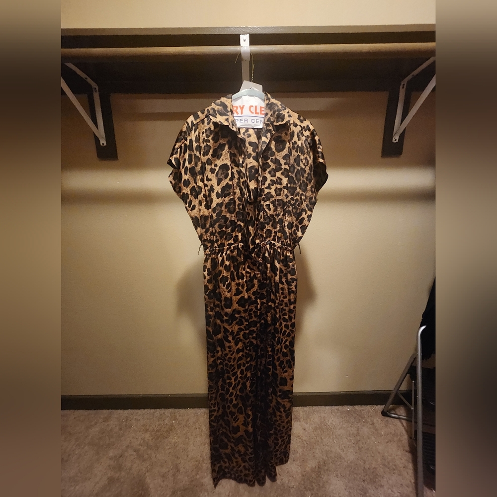 Michael Koors Leopard Print Jumpsuit w/belt